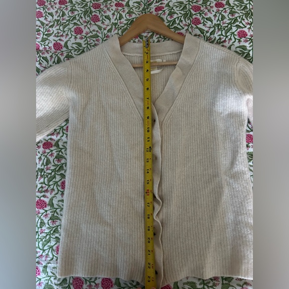 Maeve by Anthropologie 100% Cashmere Cream Colored Cropped Cardigan - Picture 10 of 10